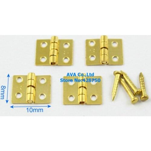 40 Pieces Gold Jewelry Box Hinge Small Gift Box Hinge 10x8mm with Screws