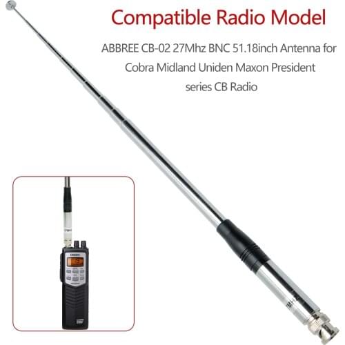 ABBREE Telcscopic Handheld CB Antenna 27 Mhz with BNC Connector Compatible with Cobra Midland Uniden Portable CB Radio