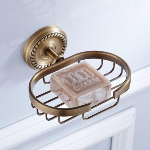 Antique Brass Wall Mounted Black Brass Bathroom Soap Basket New Bath Soap Dish Holders Bathroom Products