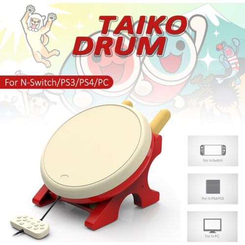 4 in 1 New Gaming TAIK DRUM with Drumsitck for Nintendo Switch/PS4/PS3/PC Connect to NS SWITCH/PS4/PS3 Console Game Accessories