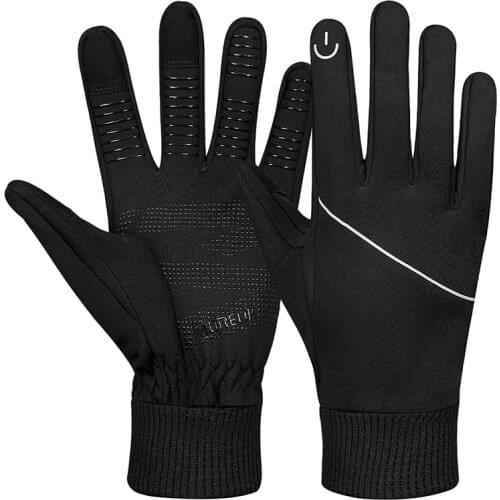 BIKINGMOREOK Winter Thermal Gloves, Windproof Touch Screen Warm Gloves for Driving,Cycling,Riding,Running for Men Women