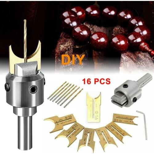 PREMIUM BEADS DRILL BIT Carbide Ball Bits Blade Woodworking Milling Cutter Molding Tool Buddha Beads Bit Drills 16pcs/Set 3
