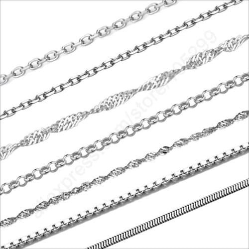 Free Shipping 18Inch 925 Sterling Silver Nacklace Chains Fashion Jewelry DIY Necklace Findings Link Chains 10pcs