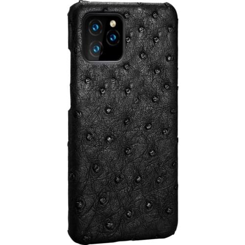 The New Luxury Real Ostrich case For Iphone 12 pro max xr x 7plus 8 Genuine leather shockproof cover fundas for iphone 11 pro