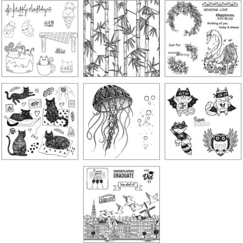 Flower Wreath Animals Silicone Clear Seal Stamp DIY Scrapbooking Embossing Photo Album Decorative Paper Card Craft