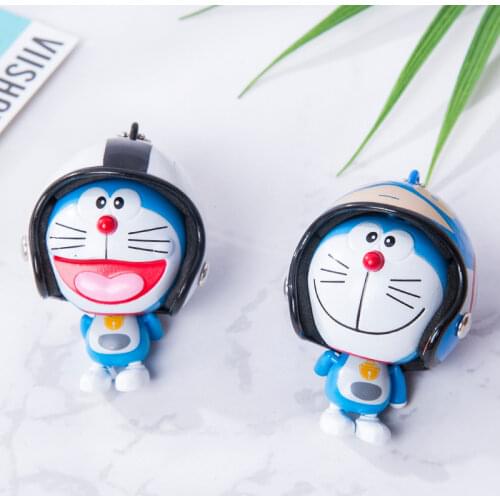 Anime PVC Doraemon Action Figures Cartoon Helmet Doraemon Doll Keychains Robot Dolls Pendant Kids Festival Gifts