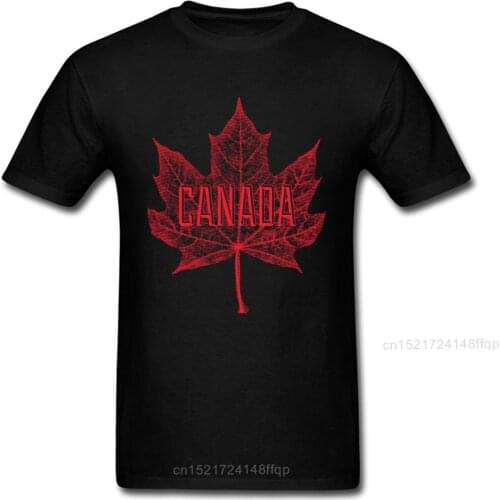 Printed Men T-shirt Canadian Maple Leaf Tshirt National Symbol T Shirt Father Day Gift Clothes Cotton Black Red Top Tees Hip Hop