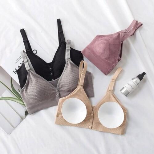 Cotton Nursing Bra Breathable Breastfeeding Bras for Women Maternity Bra Plus Big Size Easy Feeding Bra Wire Free