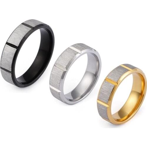 Unique Matte Wedding Bands Couple Rings for Men and Women Alliance BlacK Color Stainless Steel Jewelry Finger Ring