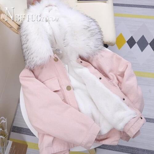 2020 Winter Faux Fur Collar Lining With Imitation Lambswool Women Parkas Korean Loose Female Jacket
