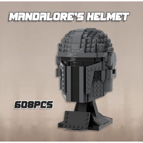 608PCS Helmet Statue Set MOC Model Star Movie Figures Building Blocks Toys For Children Creative Decorate Gifts