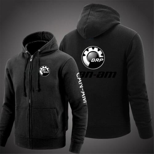 2021 New Mens Patchwork Hoodies Can-am BRP Logo Printed Fashion Long Sleeve Men Oversized Pullover Sweatshirt Outwear Zip Hoody