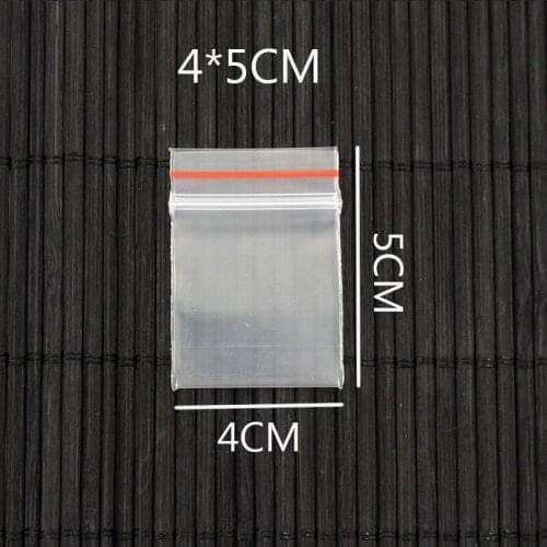 300pcs/lot Plastic Bags 4x5cm Mini Clear Ziplock Zip Zipped Lock Reclosable Poly Bag Jewelry Accessories Charms Packaging Bags