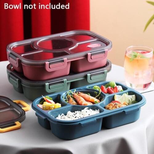 Plastic Food Storage Portable Lunch Box Container Microwave Bento Box With Compartment Soup Bowl Camping Picnic Kitchen Food Box