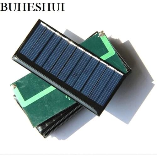 BUHESHUI 60MA 5.5V Solar Cell Module Polycrystalline Solar Panel DIY Solar Charger For 3.7v Battery Education 75*35MM 100pcs
