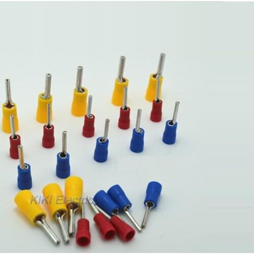 PTV1.25-18 Copper cold press Ends 1000PCS/lot Red Insulated Pin Terminal Electric Wire Connector Lug for A.W.G 22-16 cable