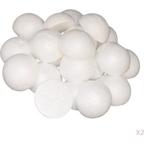 100 Pieces Half Round Styrofoam Foam Ball Christmas Ornaments for Kids DIY Crafts Home Office Garden Ornament - 60mm
