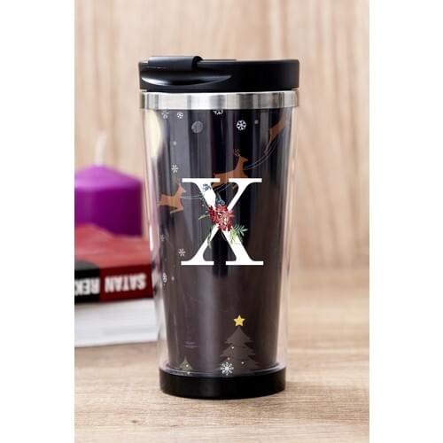 Gift Shop Letter X Christmas Thermos Cup