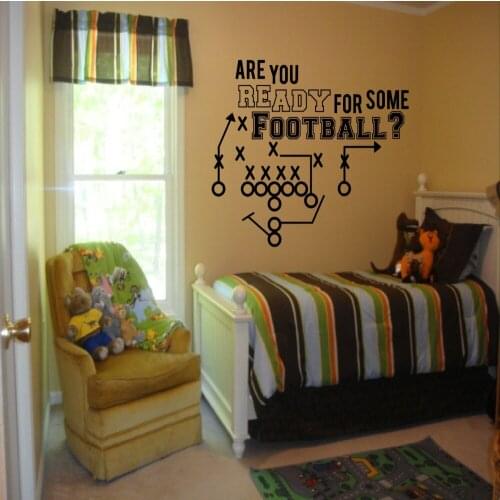 Removable Quote Sports Decal-Are you ready for some football Boys Home decor Sticker-football bedroom vinilos mural NY-386