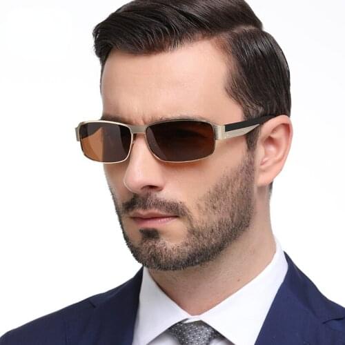 Sunglasses Men Polarized Square Metal Frame Male Sun Glasses Driving Lens Coating Women UV400 eyewear zonnebril heren
