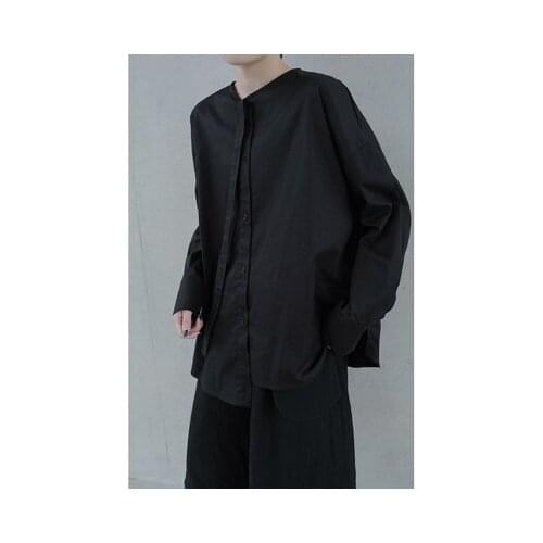 Dark new small design fashion version of the pattern with a long-sleeved shirt with a tie