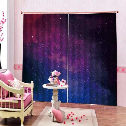 Blue stars curtains Customized size Luxury Blackout 3D Window Curtains For Living Room Blackout curtain