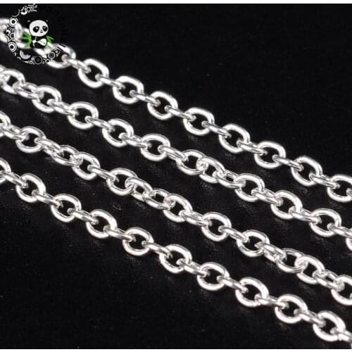 Iron Cross Chains, Silver Color, Come On Reel, Link: about 2mm long, 2mm wide, 0.5mm thick, 100m/roll