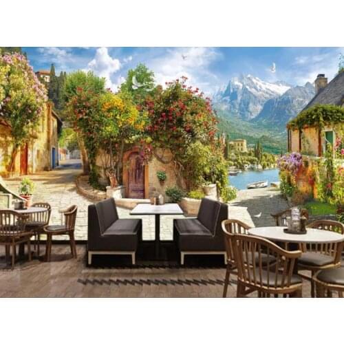 04 Custom Wallpaper City View Italian Country Simple Life Art Wall Mural Living Room Bedroom Wallpaper