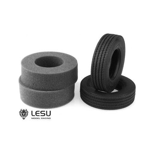 1Pair LESU Rubber Tires C 1/14 RC DIY Tractor Truck TAMIYA Model Part TH02597-SMT5