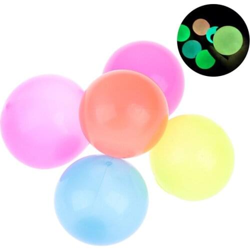 1PC 5CM Stick Wall Ball Stress Relief Ceiling Balls Squash Ball Toy Sticky Target Luminous Ceiling Sticky Ball
