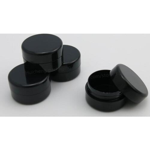 100 x 5G Portable Full Black Empty Plastic Cosmetic Jar 5cc Small Sample Makeup Sub-bottling nail powder case