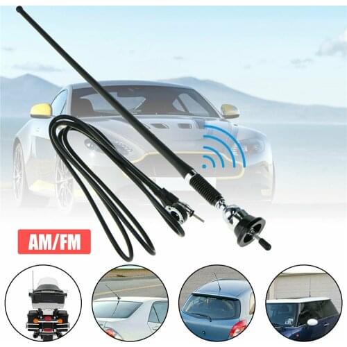 16inch Auto Roof Antenna Car Parts Accessories Rubber Extendable Stereo Mast Replacement Wing For Radio Am/fm Signal Booster
