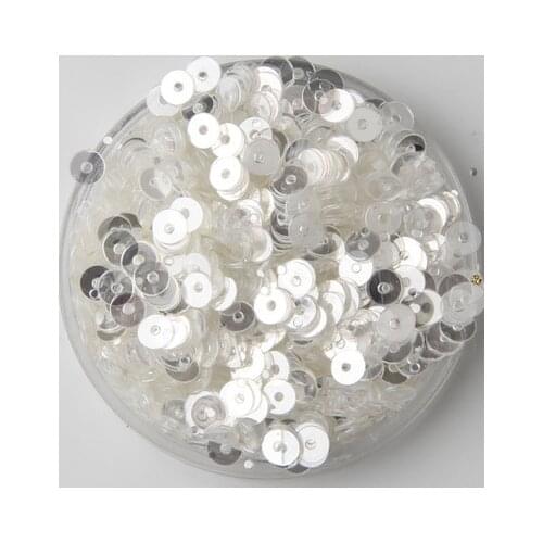 60g/lot 6mm Flat Round Sequins For Craft Bolsa Children, Wedding DIY Garment Accessories Crystal White
