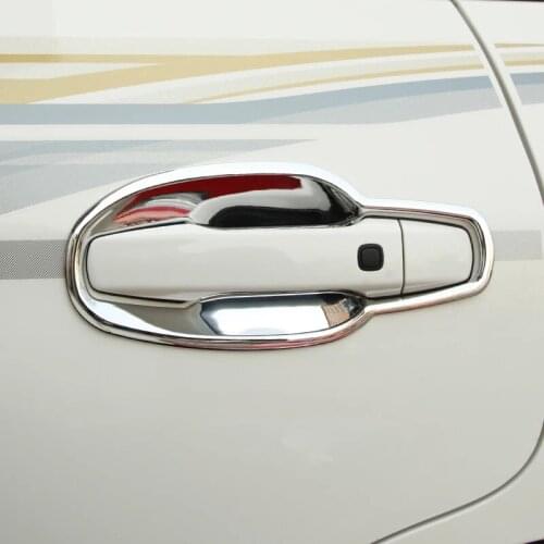 For TOYOTA LAND CRUISER 2016 8PCS Car Door Handle Bowl Protector Cover Trim Molding ABS Chrome Car Styling Auto Accessories
