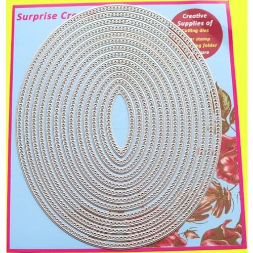 Large Cutting Dies Dotted Oval Scrapbook Cardmaking DIY Paper Craft Metal Stencil Surprise Creation