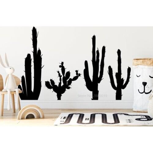Big Size Floral Cactus Plant Decal Living Room Bedroom Home Decor Removable Vinyl Wall Sticker Mural BD610
