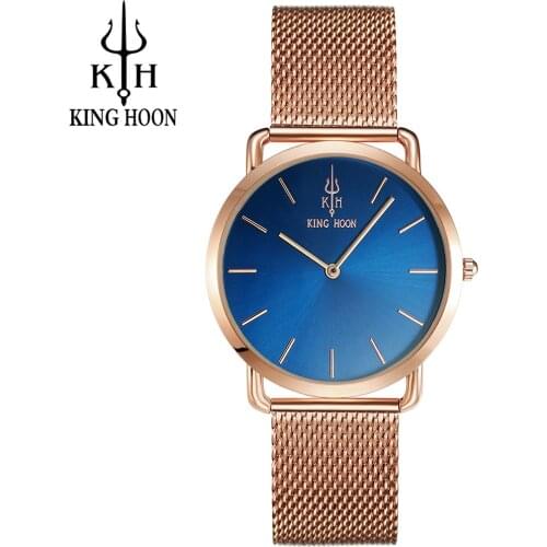 KING HOON Women Watches Brand Top Luxury Ultrathin 38mm Casual Rose Gold Quartz Wristwatches Montre Femme Relojes watch women