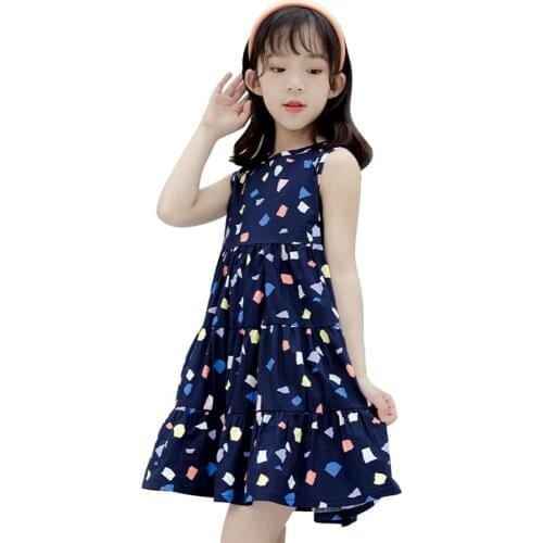 Kids Dresses For Girls Floral Pattern Girl Dress Summer Party Dress For Children Casual Style Childrens Clothing 6 8 10 12 14