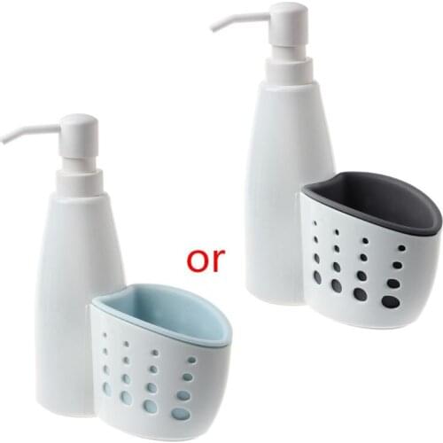 Two-In-One Dispenser And Storage Box Multi-function Liquid Detergent Container Sponge Drainboard Soap Holder Rack Cleaning For