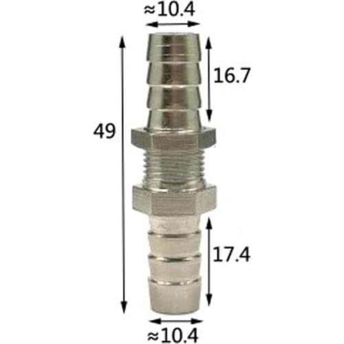 Fit 10mm ID Hose Brass Bulkhead Hosetail Hose Barb Pipe Fitting Connector Plating