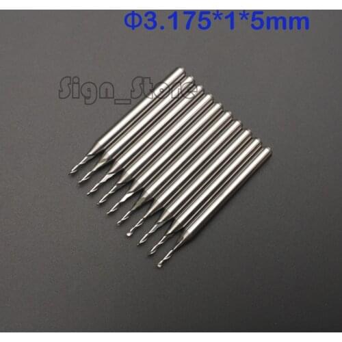 10pcs 3.175*1MM *5MM Two Flutes Ball Nose Bits, Carbide End Mill, Engraving Cutting Tools, CNC Router Cutters, Acryl, PVC