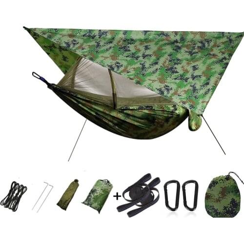 Camping Hammock with Mosquito Net Portable Hammock with Bug Net and Tent Tarp for Outdoor Hiking Camping Backpacking Travel