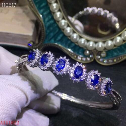 KJJEAXCMY fine jewelry 925 Silver-inlaid Natural Sapphire Womens Bracelet Support Detection nbhjuy