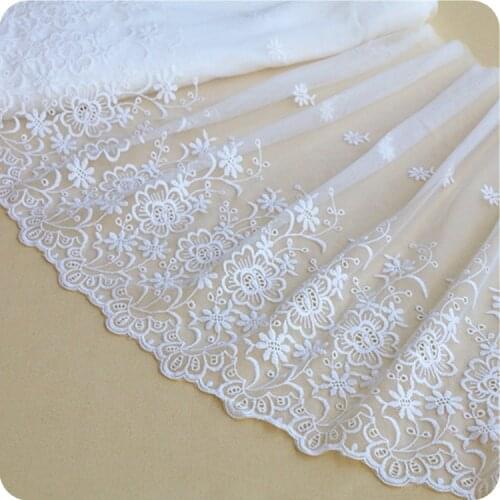 43cm wide white lace curtains, accessories, dress, skirt, cloth, hand-made decorative lace