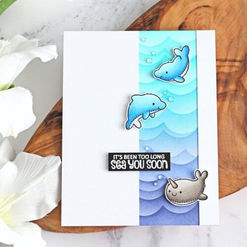 Little Dolphins And Seals Metal Cutting Dies And Coordinating Stamp For Scrapbooking Craft Die Cut Card Making Embossing Stencil