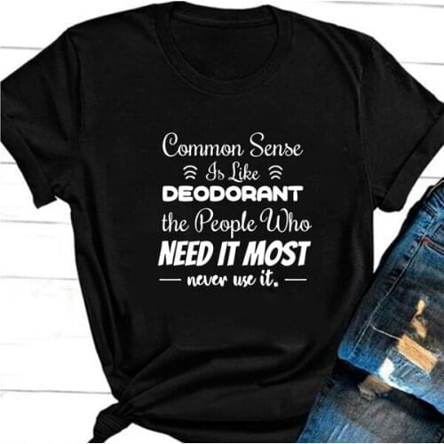 Common sense women fashion cotton casual young hipster slogan quote t shirt girl gift vintage party tees grunge tumblr tees 017