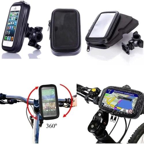 Motorcycle Bike Phone Holder Mobile Support Stand Handlebar Mount Bracket for iphone X 8 Plus SE GPS Waterproof Phone Bag Cover