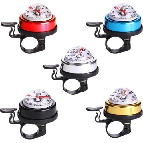 MTB Bike Handlebars Bell With Compass Bicycle Bell Mountain Bike Warning Alarm Bell Horn Aluminum Alloy Bike Bell Clear Sound