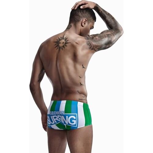 Swimming Pool Man Sea Letter Printed Men’s Swimsuit Gay Swim Trunks Summer Bathing Beach Wear Surf Boxer Briefs Quick Dary New