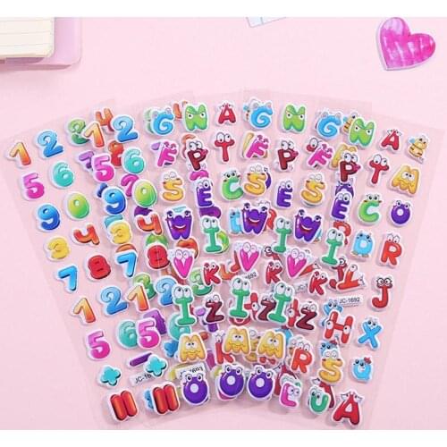 5 sheets Kids Stickers 3D Puffy Bulk Cartoon Zoo Animal Scrapbooking Stickers for Girl Boy Birthday Gift random color Send